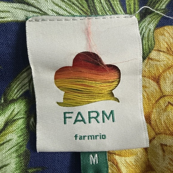 Farm Rio Navy Blue Delicate Pineapple LENZING ECOVERO EUROFLEX Mini Dress Size M - Picture 6 of 11